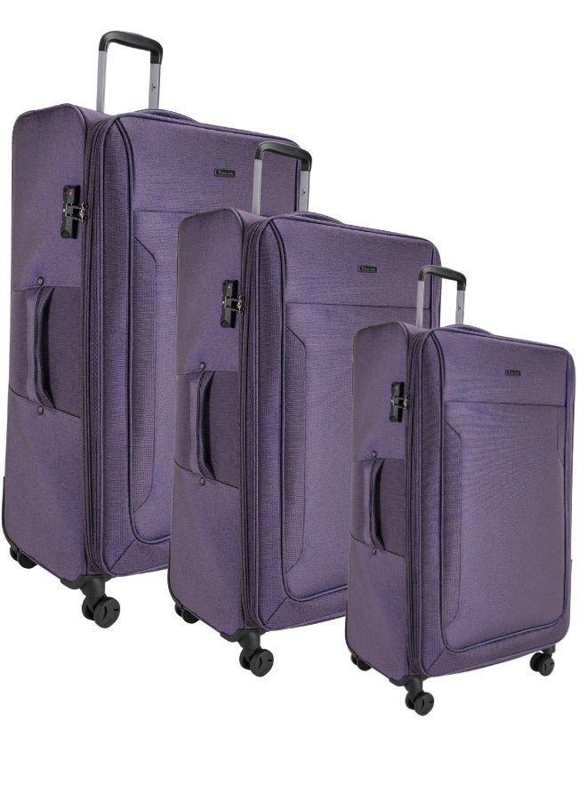 Pierre Cardin Luggage Softside Set of 3, Lightweight Suitcase for Travel, TSA Approved Lock, Anti Theft Double Zipper, Smooth Wheels