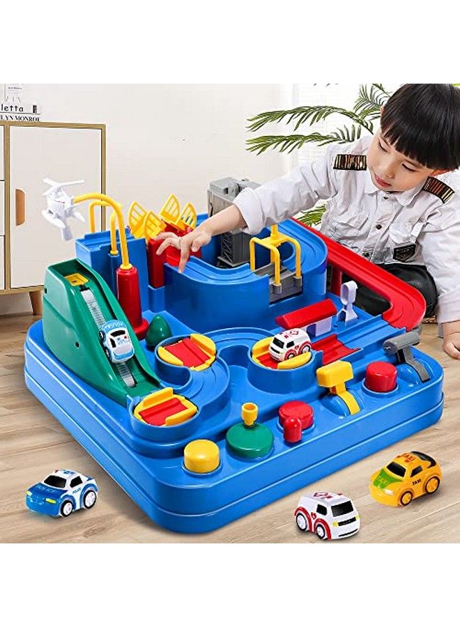 Kids Race Track Toys For Boy Car Adventure Toy For 3 4 5 6 7 Years Old Boys Girls, Puzzle Rail Car, City Rescue Playsets Magnet Toys W/ 3 Mini Cars, Preschool Educational Car Games Gift Toys