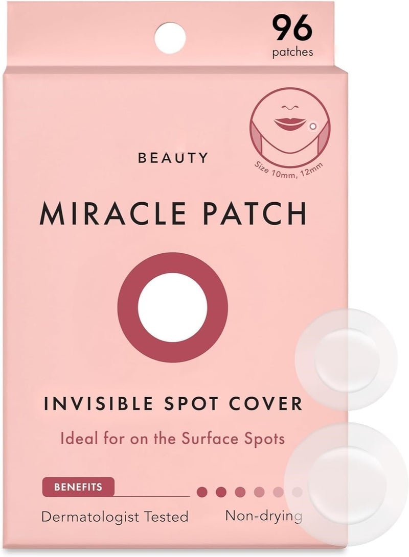 KASTWAVE 96 Count Pimple Patches, Miracle Invisible Spot Cover - Hydrocolloid Acne Patch for Face, Blemishes, Zits Absorbing Patch, Breakouts Spot Treatment for Skin Care, Facial Sticker, 2 Sizes