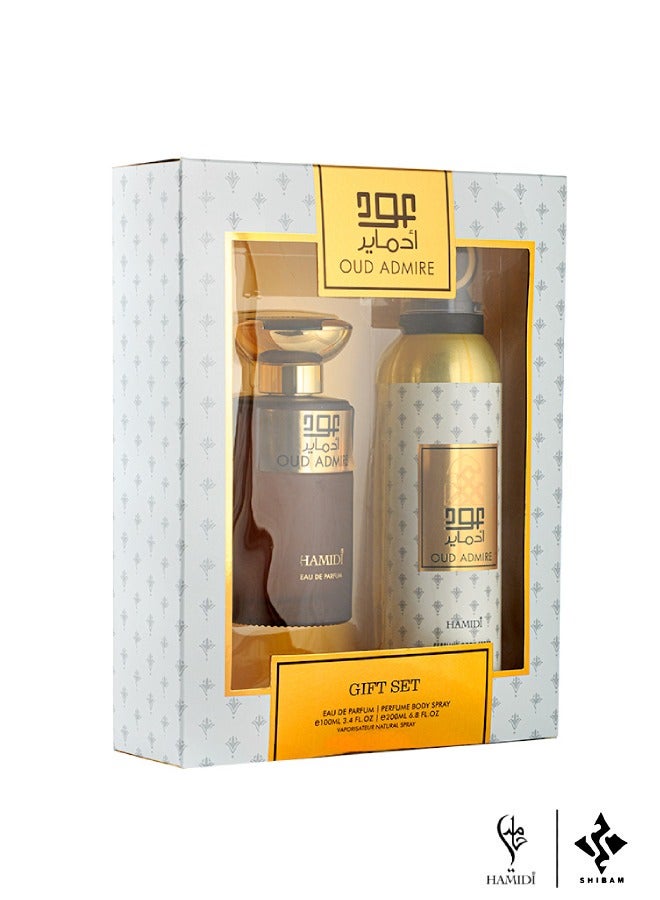 Oud Admire - Luxury Perfume Gift Set - Eau De Parfum 100ml + Body Spray Deo 200ml (unisex)