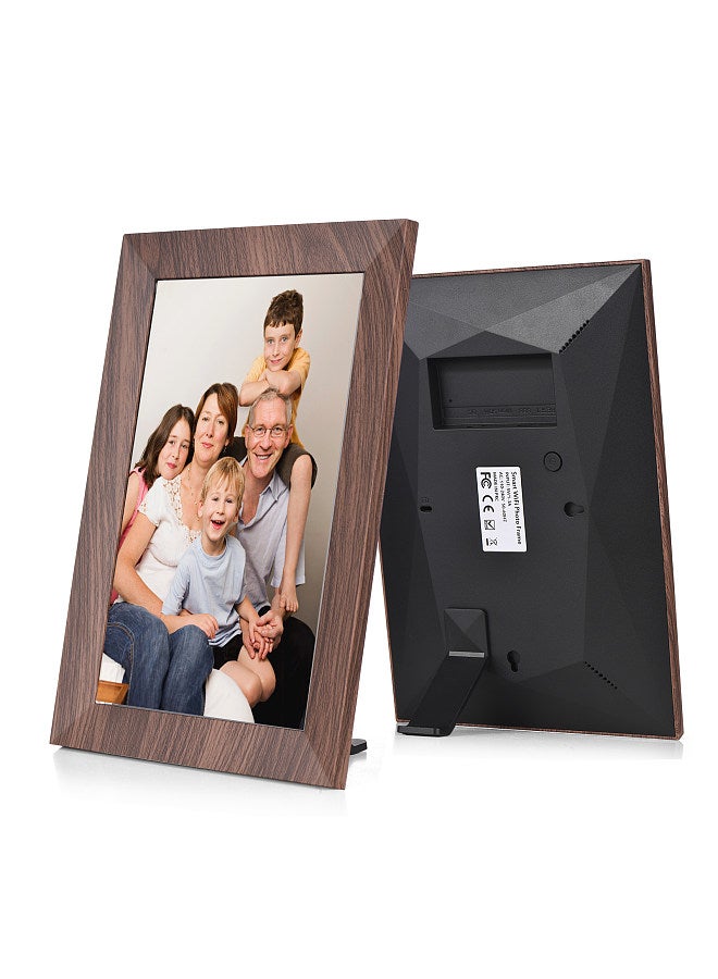 10.1-Inch WiFi Digital Photo Frame IPS Screen Touch Control 16GB Storage Auto Rotation Share Photos via APP with Backside Stand Perfect Gift for Friends and Family