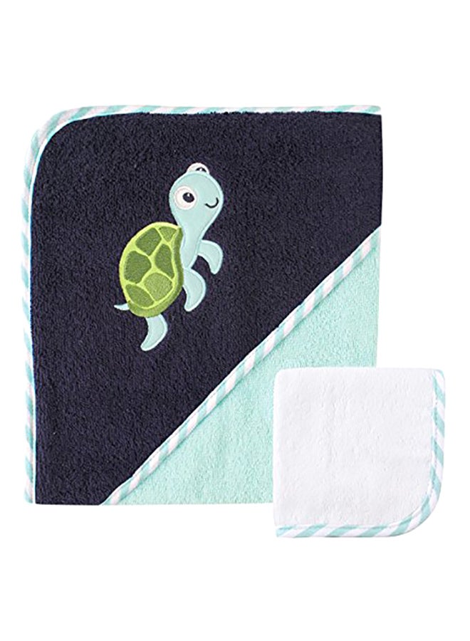 Turtle Design Hooded Towel And Washcloth