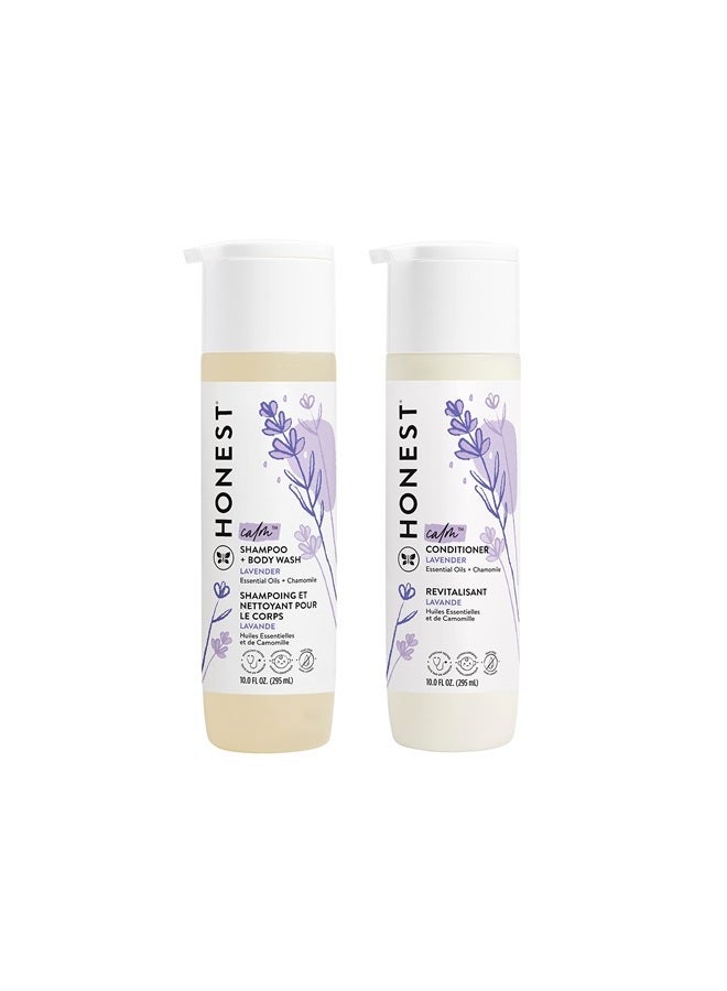 Silicone-Free Conditioner & 2-in-1 Cleansing Shampoo + Body Wash Duo | Gentle for Baby | Naturally Derived | Lavender Calm, 20 fl oz