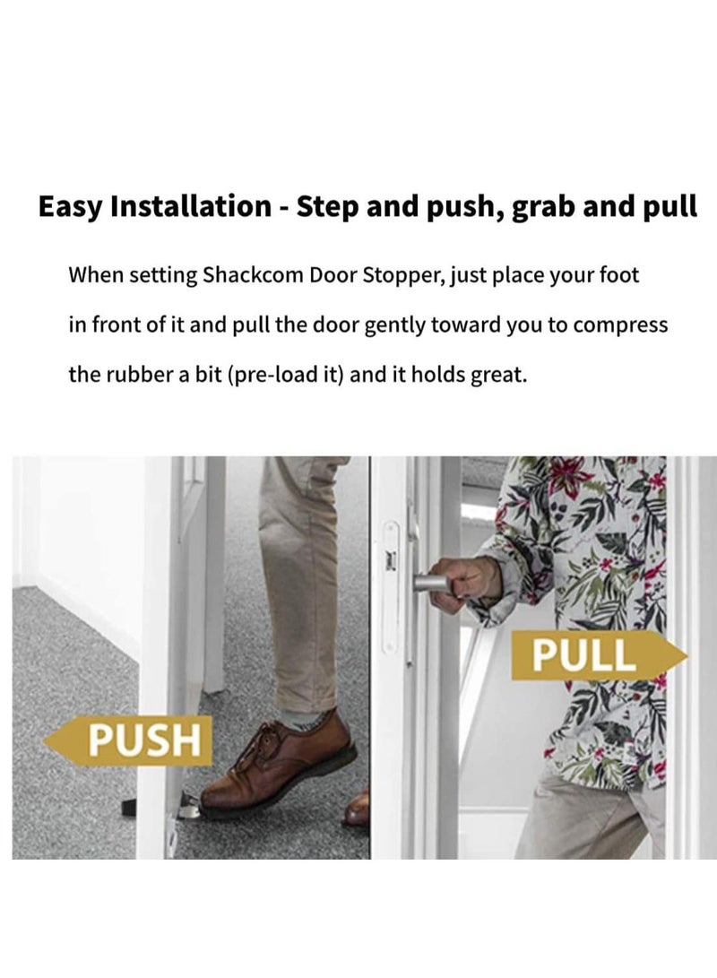 Rubber Door Stopper - Door Stop That Won't Scratch Floor or Door - Works On All Surfaces Door Closer, Secure Door Stopper Tips