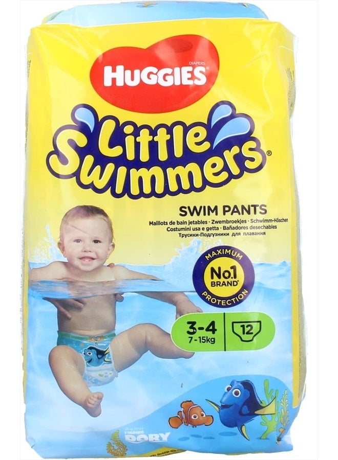 Huggies Little Swimmers Disposable Swim Diapers, Small, 12-Count - Pink/Blue