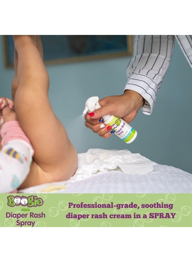 Diaper Rash Cream Spray by Boogie Bottoms, Travel Friendly No-Rub Touch Free Application for Sensitive Skin, from The Maker of Boogie Wipes, Over 200 Sprays per Bottle, 1.7 oz