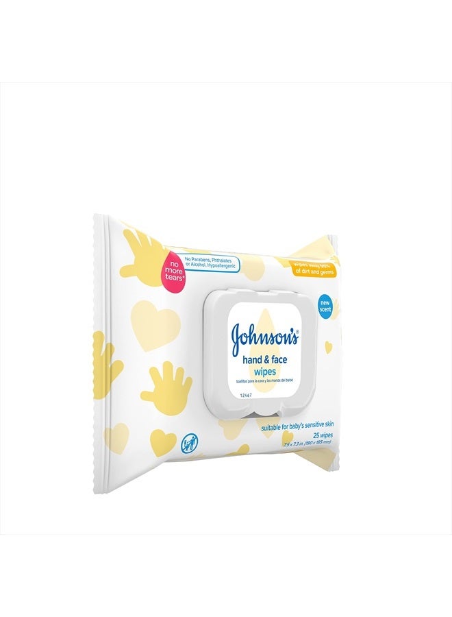 Disposable Hand & Face Cleansing Wipes, Pre-Moistened Wipes Gently Remove 99% of Germs & Dirt from Delicate Skin, Paraben-, Phthalate- & Alcohol-Free, Hypoallergenic, 25 ct