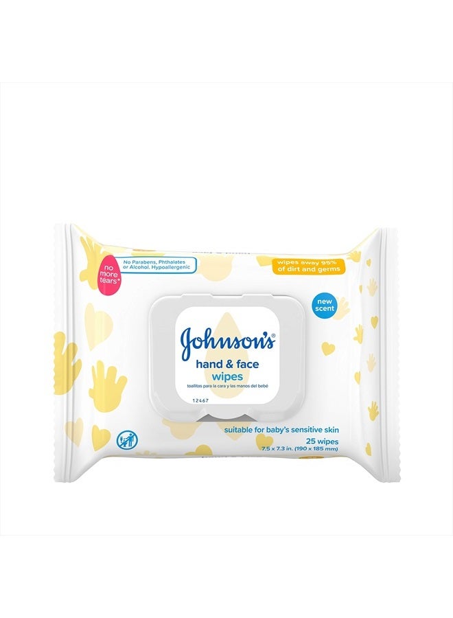 Disposable Hand & Face Cleansing Wipes, Pre-Moistened Wipes Gently Remove 99% of Germs & Dirt from Delicate Skin, Paraben-, Phthalate- & Alcohol-Free, Hypoallergenic, 25 ct