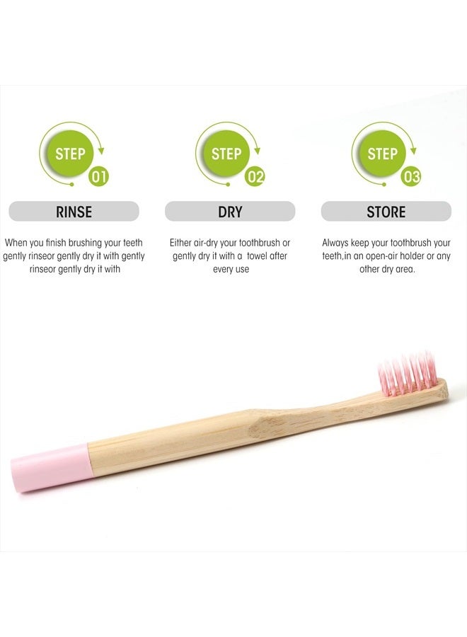 Kids Bamboo Toothbrushes Biodegradable Handle BPA Free Eco Friendly Children Size, Pack of 6 (Spiral Soft Nylon Bristles)