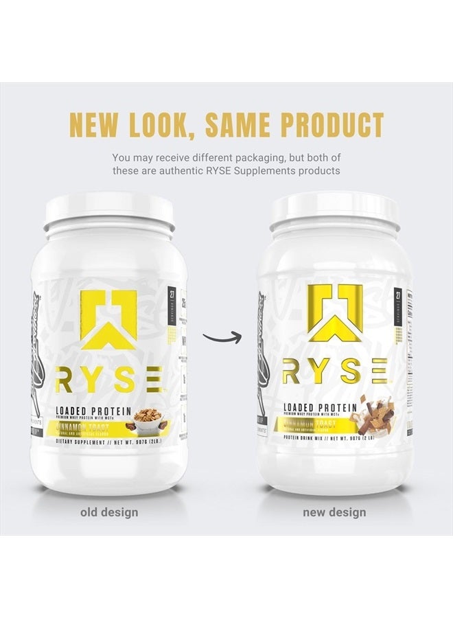 Loaded Protein Powder | 25g Whey Protein Isolate & Concentrate | with Prebiotic Fiber & MCTs | Low Carbs & Low Sugar | 27 Servings (Cinnamon Toast)