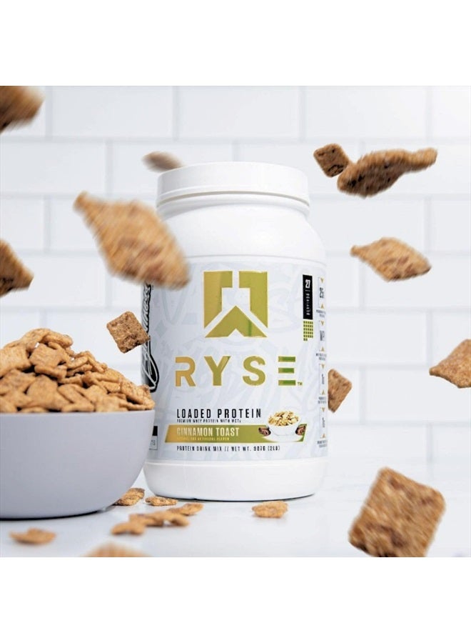 Loaded Protein Powder | 25g Whey Protein Isolate & Concentrate | with Prebiotic Fiber & MCTs | Low Carbs & Low Sugar | 27 Servings (Cinnamon Toast)
