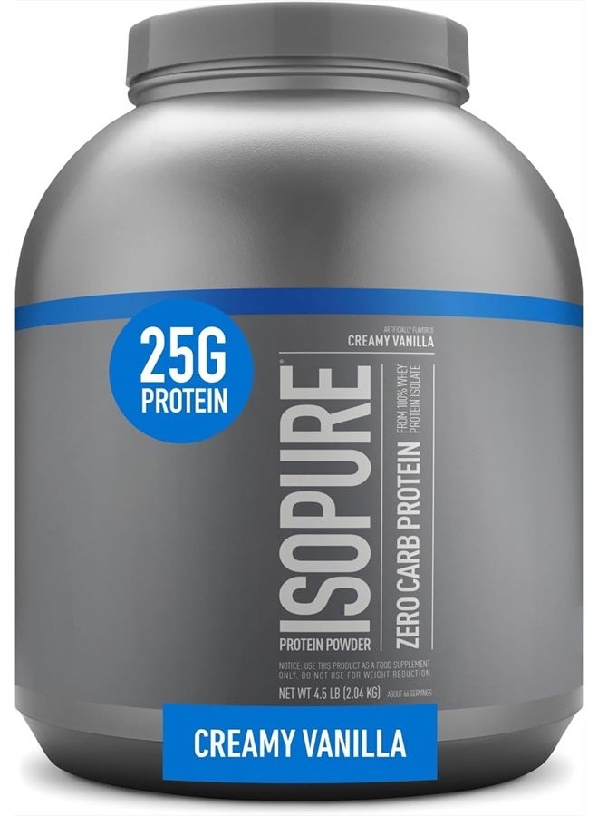 Protein Powder, Whey Isolate with Vitamin C & Zinc for Immune Support, 25g Protein, Zero Carb & Keto Friendly, Flavor: Creamy Vanilla, 66 Servings, 4.5 Pounds (Packaging May Vary)