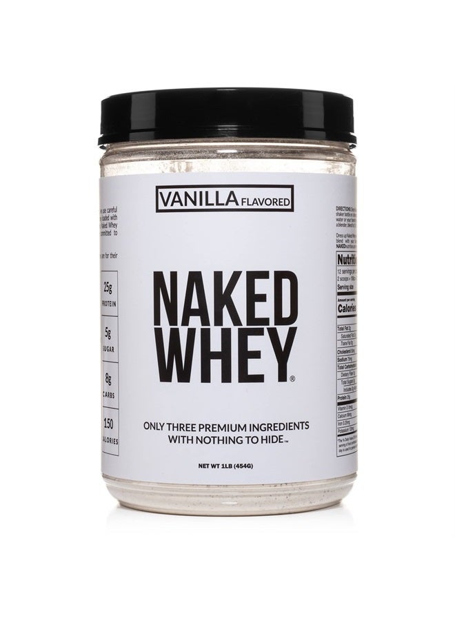 Nutrition Vanilla Whey Protein 1Lb, Only 3 Ingredients, All Natural Grass Fed Whey Protein Powder + Vanilla + Coconut Sugar- GMO-Free, Soy Free, Gluten Free. Aid Muscle Growth, 12 Servings