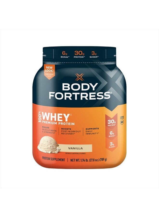 100% Whey, Premium Protein Powder, Vanilla, 1.74lbs (Packaging May Vary)