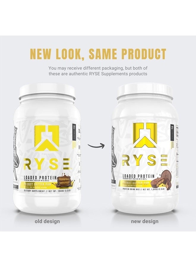 Loaded Protein Powder | 25g Whey Protein Isolate & Concentrate | with Prebiotic Fiber & MCTs | Low Carbs & Low Sugar | 27 Servings (Peanut Butter Cup)