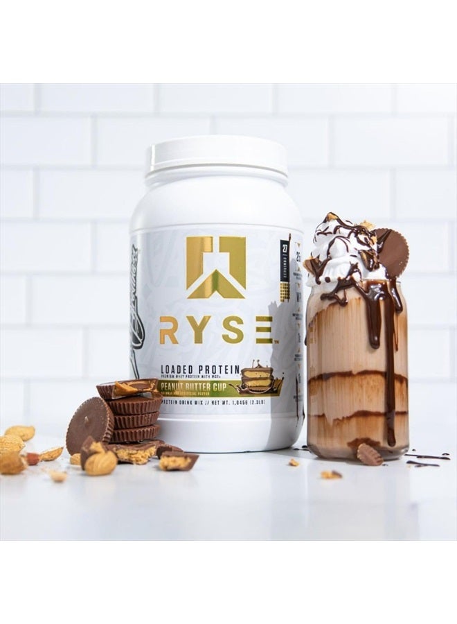 Loaded Protein Powder | 25g Whey Protein Isolate & Concentrate | with Prebiotic Fiber & MCTs | Low Carbs & Low Sugar | 27 Servings (Peanut Butter Cup)