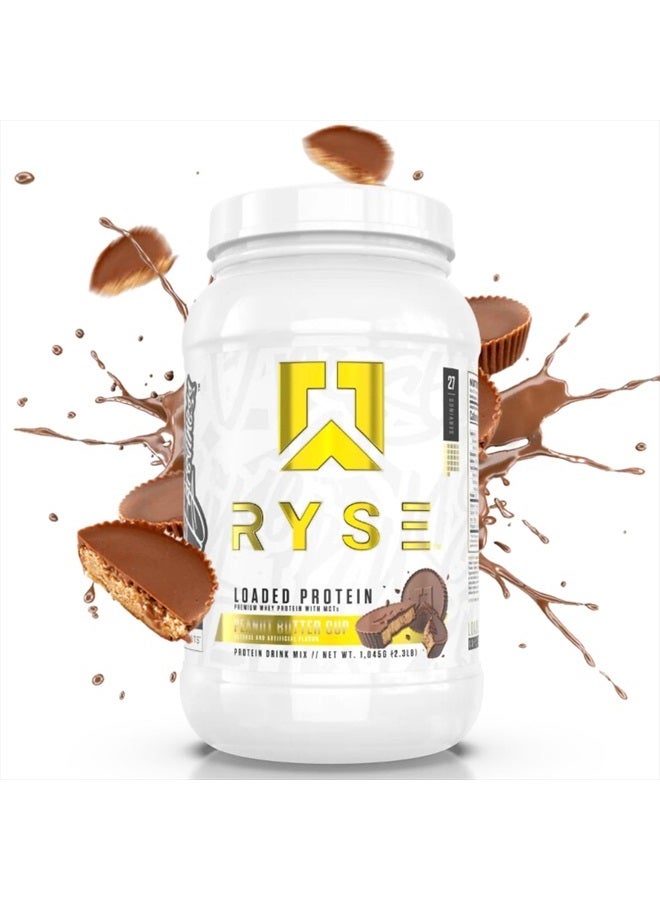 Loaded Protein Powder | 25g Whey Protein Isolate & Concentrate | with Prebiotic Fiber & MCTs | Low Carbs & Low Sugar | 27 Servings (Peanut Butter Cup)