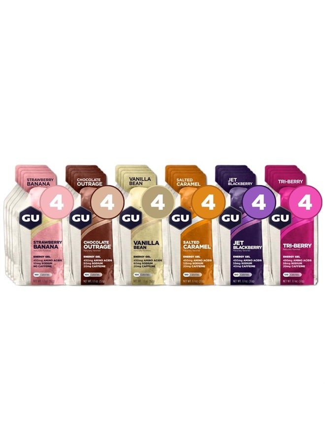 Energy Original Sports Nutrition Energy Gel, Vegan, Gluten-Free, Kosher, and Dairy-Free On-the-Go Energy for Any Workout, 24-Count, Assorted Flavors