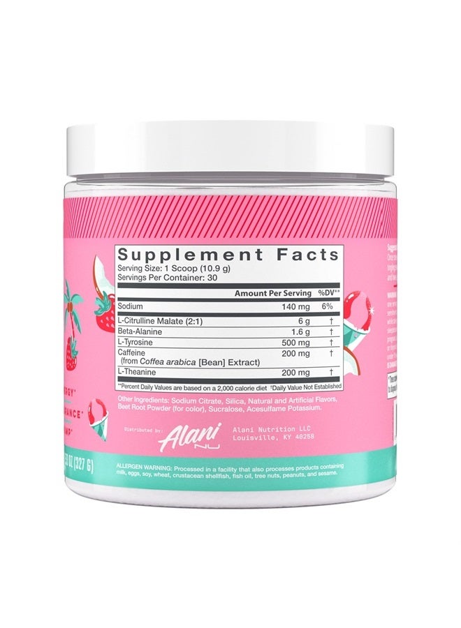 Pre Workout Powder Hawaiian Shaved ICE | Amino Energy Boost | Endurance Supplement | Sugar Free | 200mg Caffeine | L-Theanine, Beta-Alanine, Citrulline | 30 Servings