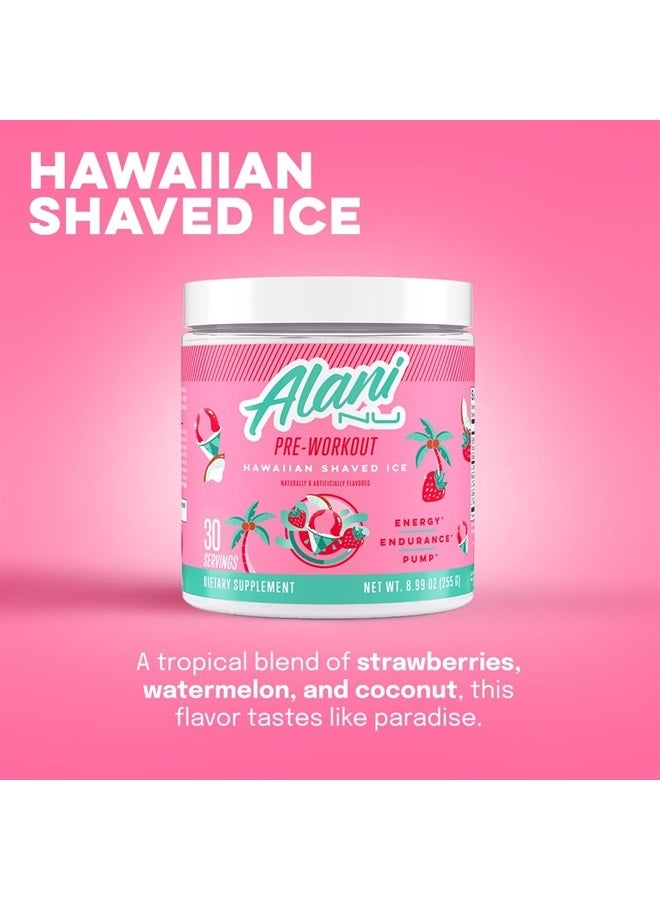 Pre Workout Powder Hawaiian Shaved ICE | Amino Energy Boost | Endurance Supplement | Sugar Free | 200mg Caffeine | L-Theanine, Beta-Alanine, Citrulline | 30 Servings