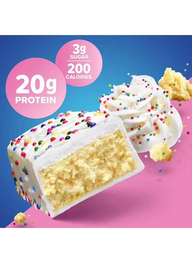 Bars, High Protein, Nutritious Snacks to Support Energy, Low Sugar, Gluten Free, Birthday Cake, 1.76 oz, Pack of 12 (Packaging May Vary)