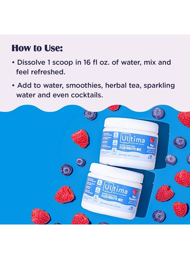 Daily Electrolyte Drink Mix – Blue Raspberry, 30 Servings – Hydration Powder with 6 Electrolytes & Trace Minerals – Keto Friendly, Vegan, Non-GMO & Sugar-Free Electrolyte Powder