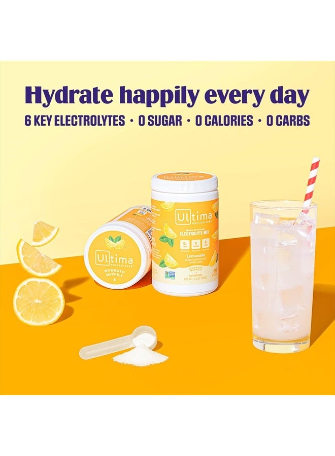 Daily Electrolyte Drink Mix – Lemonade, 90 Servings – Hydration Powder with 6 Key Electrolytes & Trace Minerals – Keto Friendly, Vegan, Non-GMO & Sugar-Free Electrolyte Powder