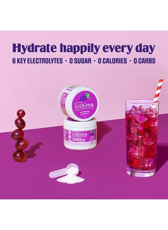 Daily Electrolyte Drink Mix – Grape, 30 Servings – Hydration Powder with 6 Key Electrolytes & Trace Minerals – Keto Friendly, Vegan, Non- GMO & Sugar-Free Electrolyte Powder