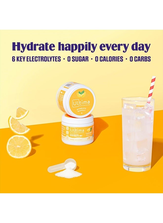 Daily Electrolyte Drink Mix – Lemonade, 30 Servings – Hydration Powder with 6 Key Electrolytes & Trace Minerals – Keto Friendly, Vegan, Non-GMO & Sugar-Free Electrolyte Powder