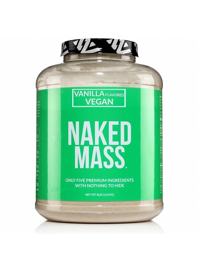 Mass - Vanilla Vegan Weight Gainer - 8Lb Bulk, GMO Free, Gluten Free, Soy Free & Dairy Free. No Artificial Ingredients - 1,230 Calories - 11 Servings