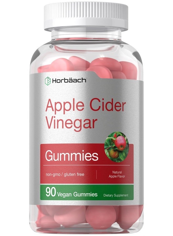 Horbaach Vegan Apple Cider Vinegar Gummies | 90 Count | ACV Supplement | Apple Flavor | Non-GMO, Gluten Free Gummies for Adults