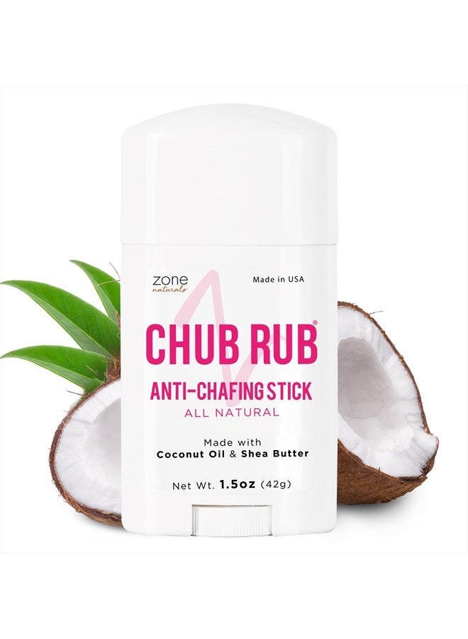 Zone Naturals Chafing Stick - 100% Natural Chub Rub Stick - Friction Defense Anti Chafing Stick Reduces Rubbing and Irritation - 1.5 Ounce