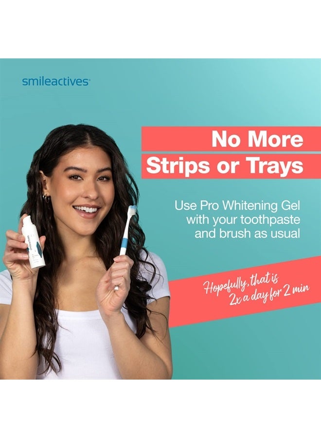 Smileactives Pro Whitening Gel | Whiten Your Teeth as You Brush! Easy add to Toothpaste Whitening Gel for Long Lasting Bright White Teeth | No Extra time Out of Your Day! - 90 Day (3.8oz Bottle)