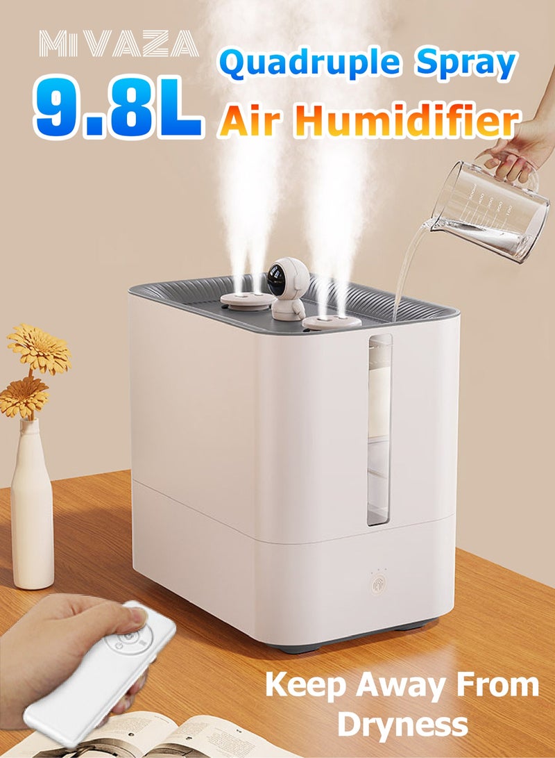 9.8L Quadruple Spray Air Humidifier - Large Capacity Essential Oil Diffuser - Moisturizing Machine - Fragrance Diffuser - Remote Control