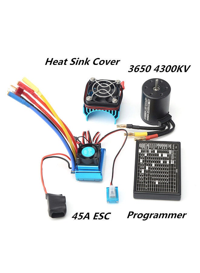 3650 Brushless Motor 4300Kv With 45A Brushless Esc Heat Sink Programming Card For 1/8/ 1/10 Rc Car Rc Boat Part