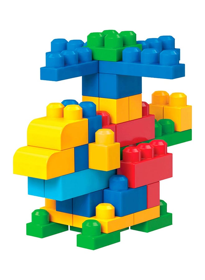 First Builders Toddler Blocks Toys Set, Big Building Bag Collection with 80 Pieces and Storage, Blue, Ages 1+ Years