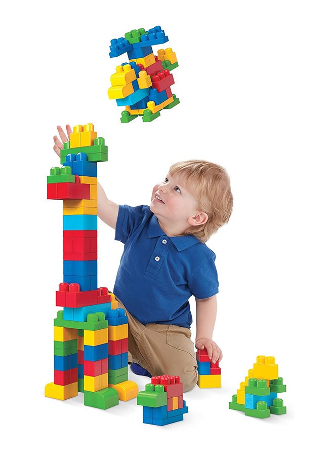 First Builders Toddler Blocks Toys Set, Big Building Bag Collection with 80 Pieces and Storage, Blue, Ages 1+ Years