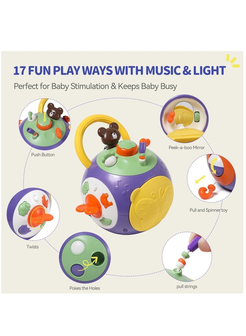 Musical Sensory Toys for Toddlers 1-3, Baby Toys Activity Learning Cube Toys for 6 to 12 Months Baby Toys for Boy Girl Birthday Gift Purple