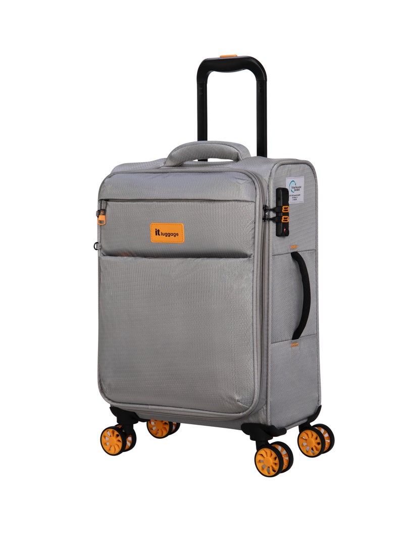 it luggage Eco-Icon, Unisex ECO Polyester Material Soft Case Luggage, 8x360 degree Spinner Wheels, Expandable Trolley Bag, Telescopic Handle, TSA lock, 12-2894E08, Cabin suitcase, Color Ash