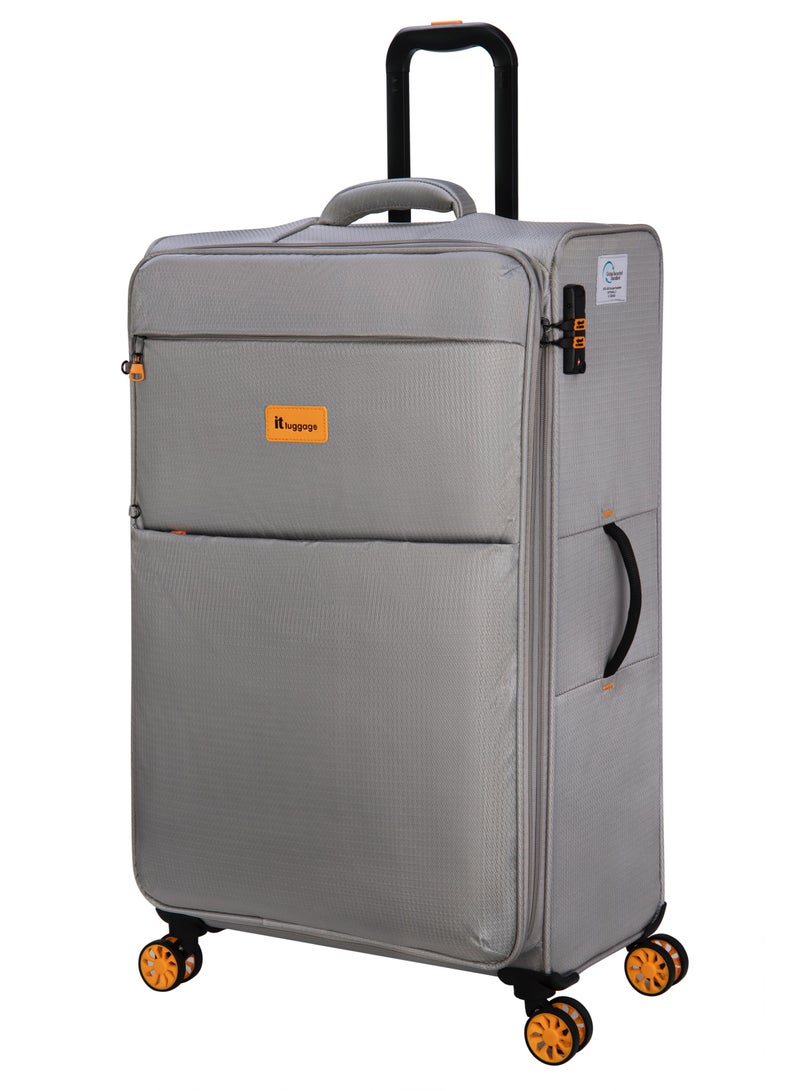 it luggage Eco-Icon, Unisex ECO Polyester Material Soft Case Luggage, 8x360 degree Spinner Wheels, Expandable Trolley Bag, Telescopic Handle, TSA lock, 12-2894E08, Large suitcase, Color Ash