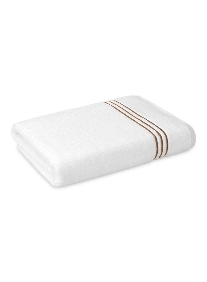 Hotel Embroidery Bath Sheet, White & Gold - 500 GSM, 165x85 cm