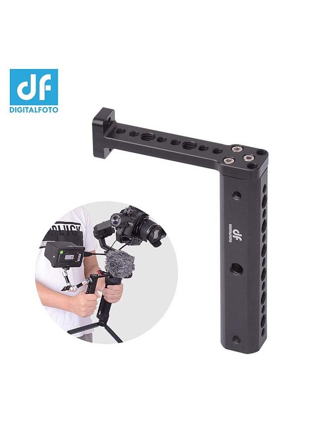 VISIONNH Vision Neck Handle Hold Plate Bracket Grip Extension Rods Bar with Hot Shoe Mount for DJI Ronin S Mounting Monitor Microphone LED Video Light