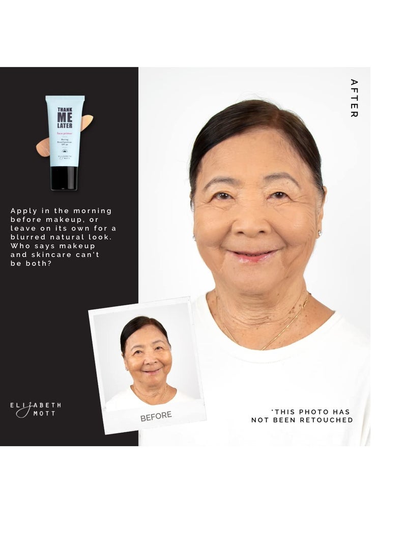 Elizabeth Mott Thank Me Later Blurring Face Primer SPF30 - Liquid Base Primer for Perfect Skin Makeup Application and All-Day Wear - Cruelty-Free Long Lasting Hydrating Power Grip Formula, 30g