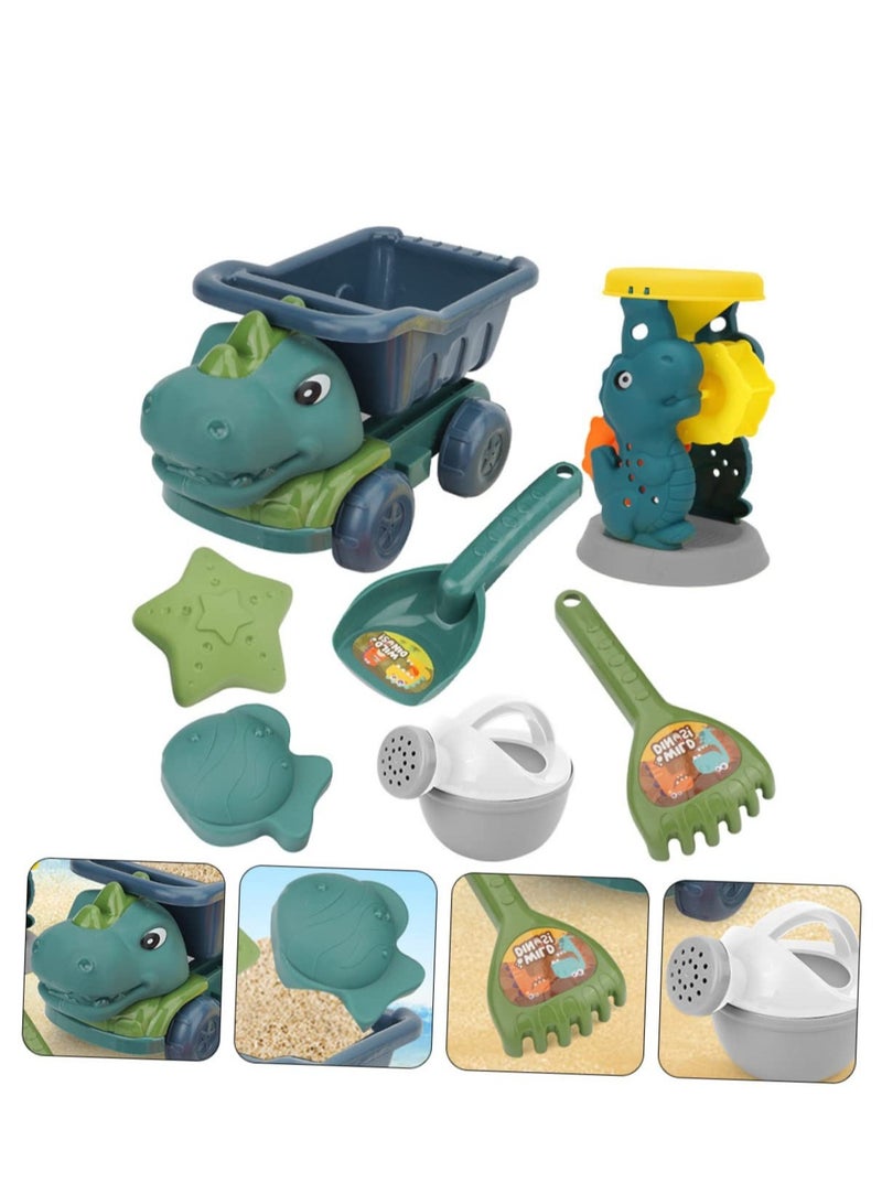 Dinosaur ATV Sand Building Set,Outdoor Fun with Kids' Truck Carinify Toy, Beach Molds, and Hourglass Plastic,for Beach Play