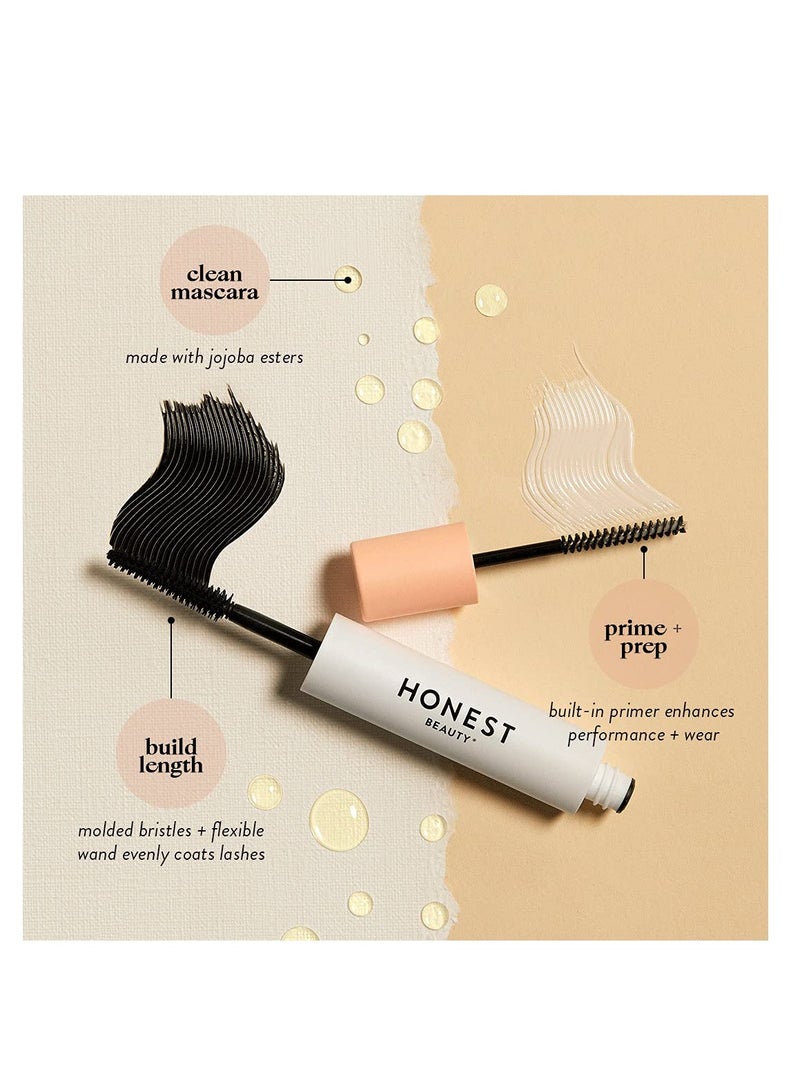 Honest Beauty 2-in-1 Extreme Length Clean Mascara + Lash Primer | Lengthening + Volumizing | EWG Verified + Cruelty Free | Black, .27 fl oz
