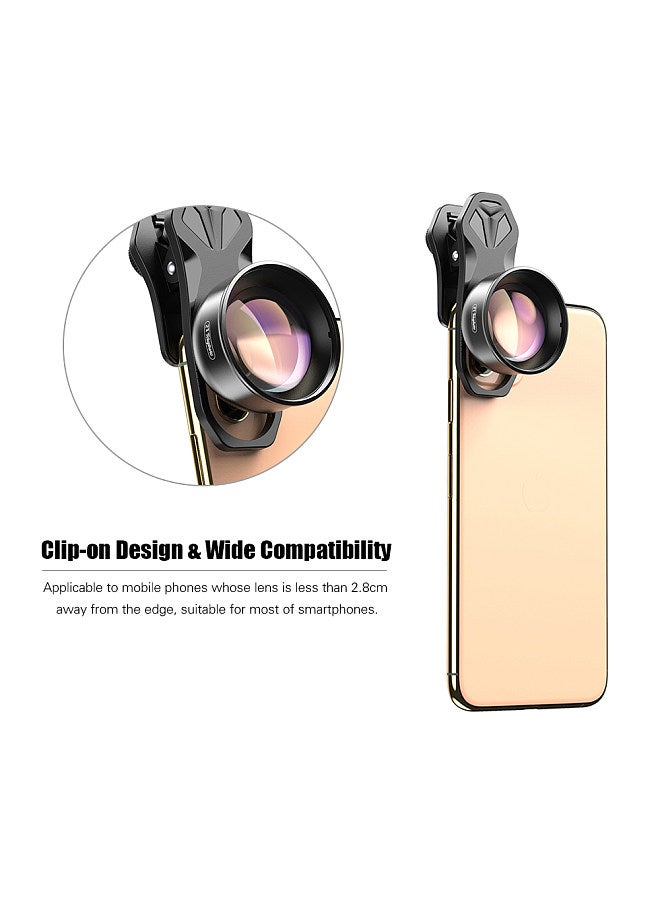 HB2X Multi-layer Phone Telephoto Lens 2X Zoom for Dual Lens / Single Lens Smartphone for iPhone X/Xs/8P Samsung Galaxy Huawei Xiaomi Cellphones