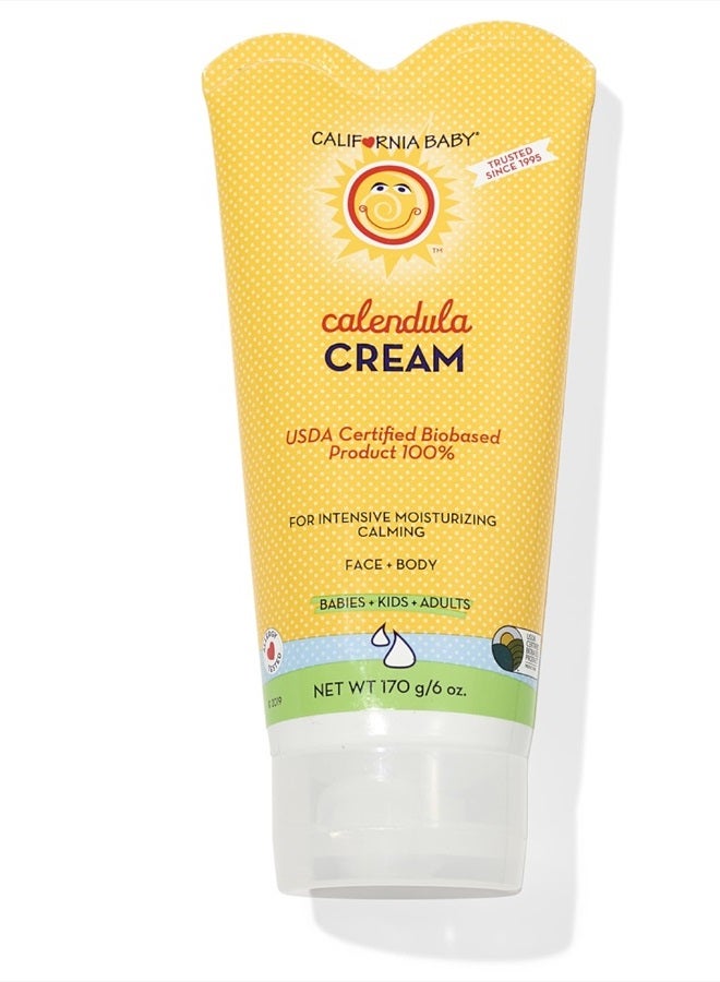 Calendula Cream | Lavender Scent | Soothing Baby Cream | Allergy Friendly | Plant-based | Soothes and Moisturizes Irritated, Dry Skin on Face and Body | 170g / 6oz