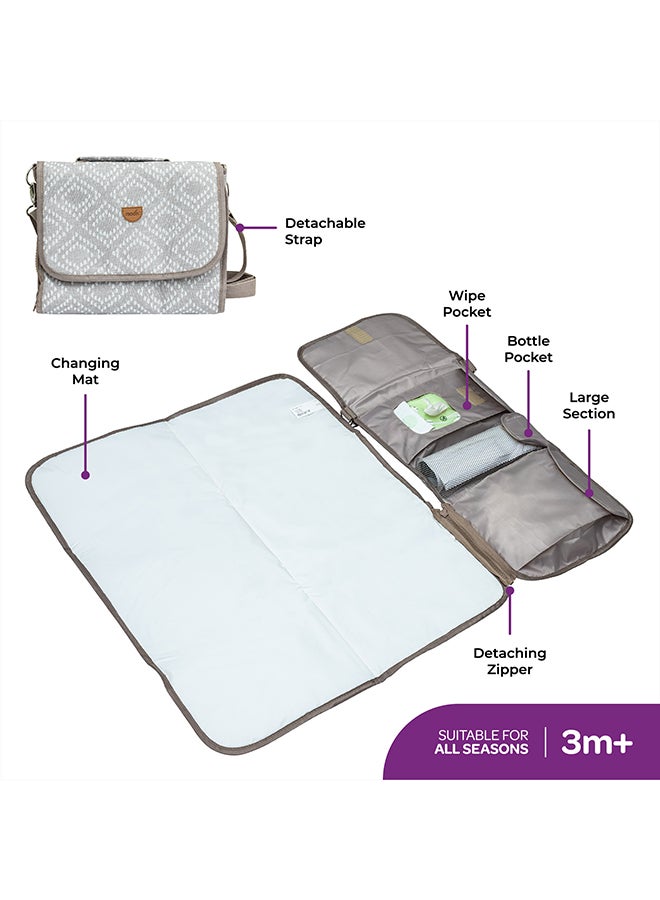Portable Diaper Changing Station - Waterproof Foldable Baby Travel Changing Bag kit, Beige
