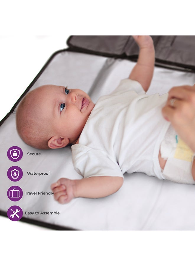 Portable Diaper Changing Station - Waterproof Foldable Baby Travel Changing Bag kit, Beige