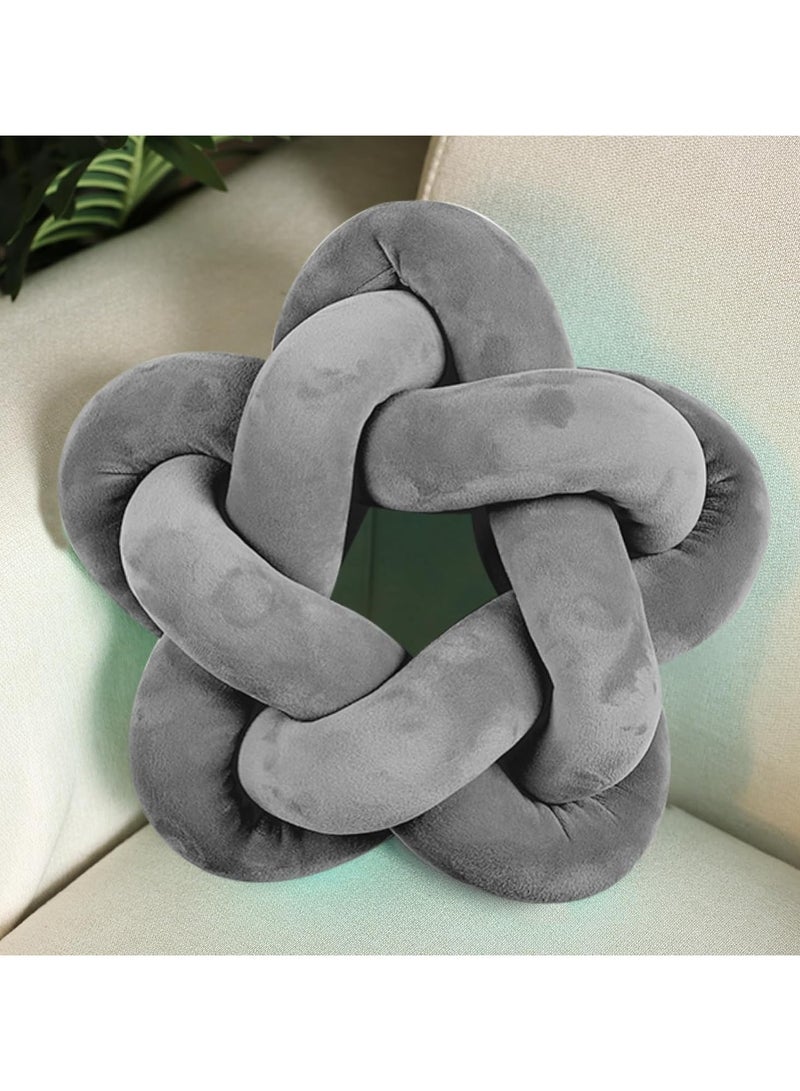 Star Shaped Knot Pillow, Knotted Plush Throw Pillow 12.6